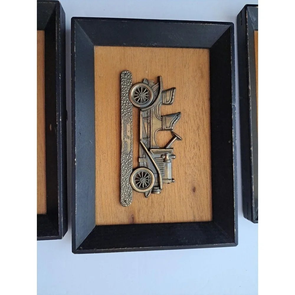 VTG 4 pc 1900's Cars Automobile Wood Metal 5x7